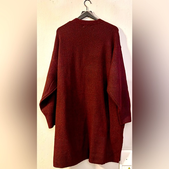 NWT 89th & Madison Burgundy Long Knit Cardigan 3X - Picture 2 of 4
